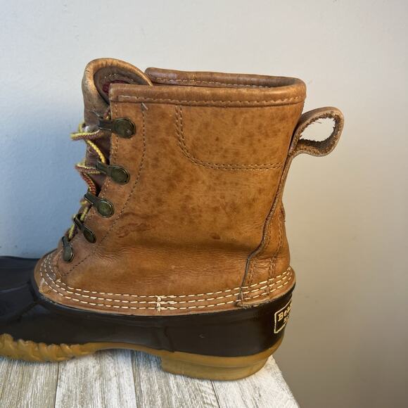 LL Bean Women’s 7 Maine Duck Boots Brown Leather Rubber Hunting Made in USA VTG - Picture 12 of 12
